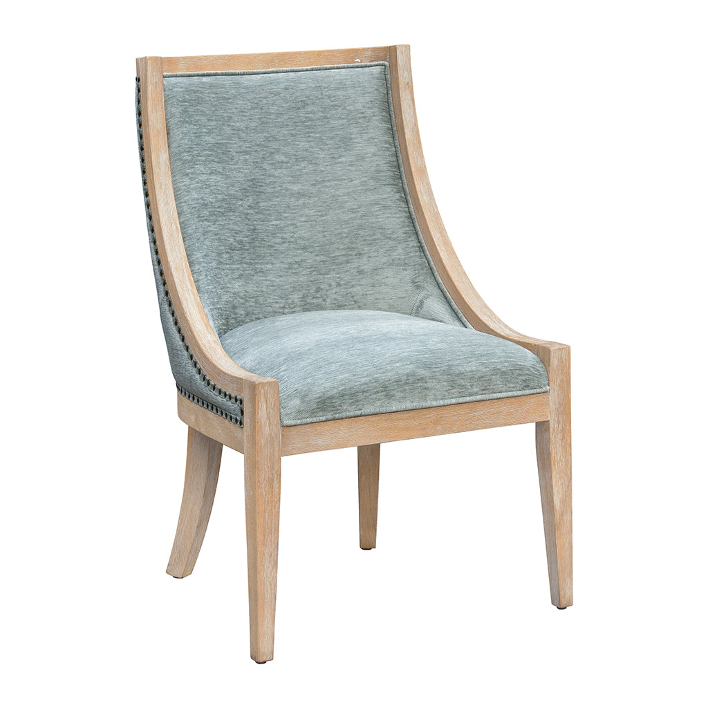 Upholstered Dining Chair With Trim Soft Green Polyester