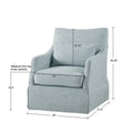Skirted Swivel Chair Light Blue Polyester