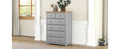 Rustic Wooden Chest With 6 Drawers,Storage Cabinet For Bedroom,Gray Natrual Gray Wood