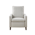 Upholstered Manual Push Back Recliner Ivory Polyester