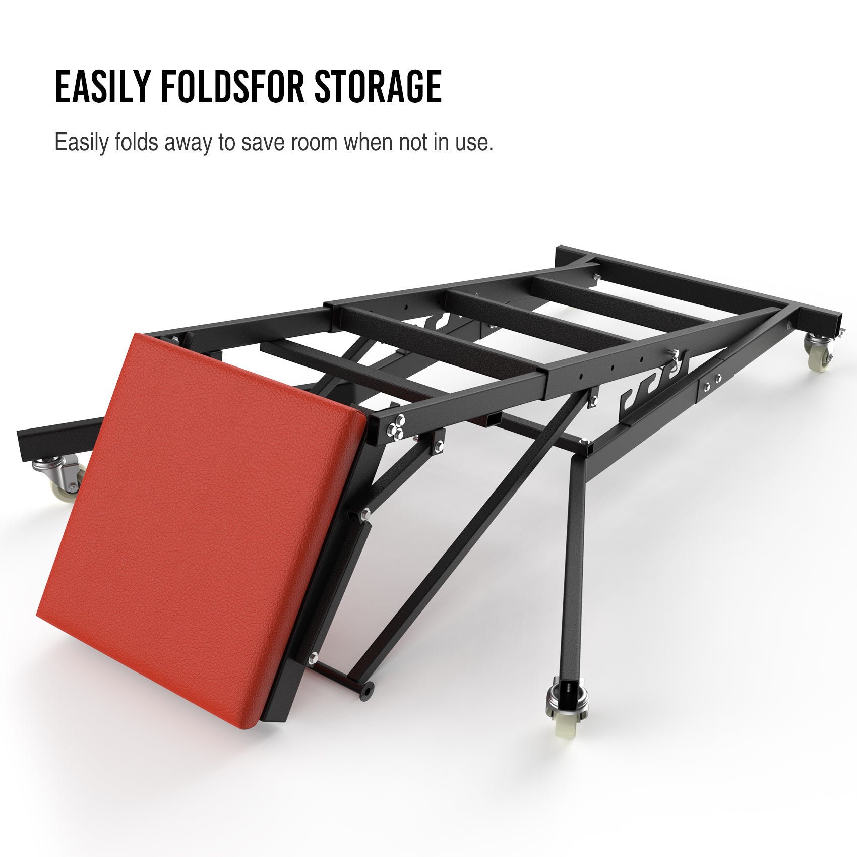 Foldable Rolling Topside Creeper For Automotive Engine Top For Home, Garage, Workshop Repair Maintenance Mechanic Red Red Iron Plastic