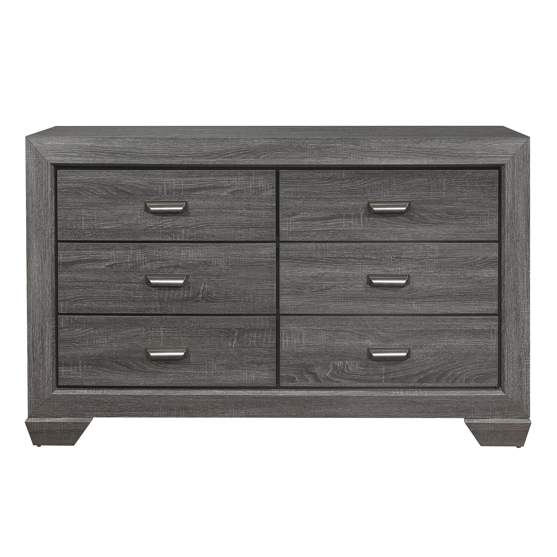 Wooden Bedroom Furniture Gray Finish 1Pc Dresser Of 6X Drawers Contemporary Design Rustic Aesthetic Gray 6 Wood