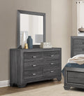 Wooden Bedroom Furniture Gray Finish 1Pc Dresser Of 6X Drawers Contemporary Design Rustic Aesthetic Gray 6 Wood