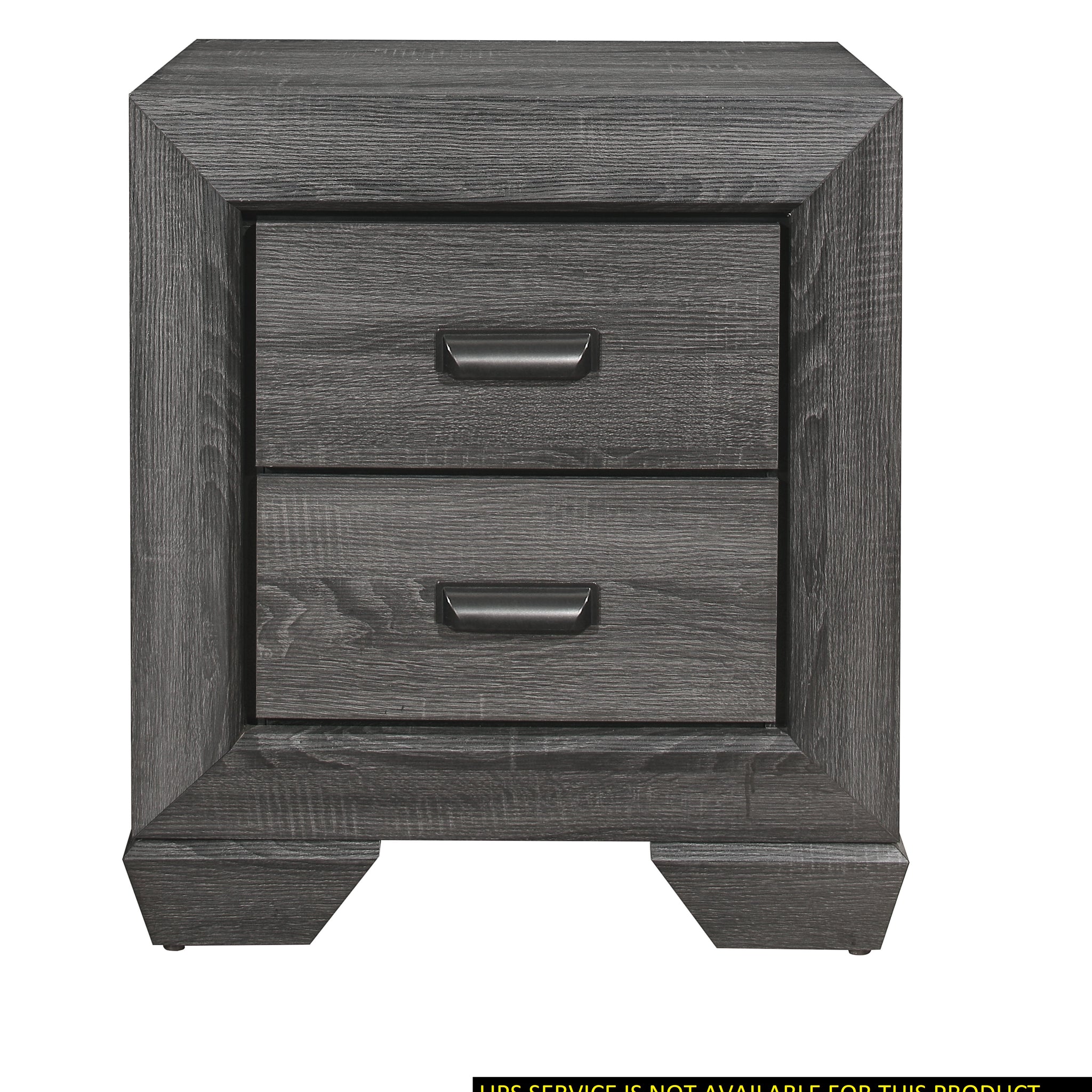 Gray Finish 1Pc Nightstand Of 2X Drawers Wooden Bedroom Furniture Contemporary Design Rustic Aesthetic Gray 2 Drawers Wood