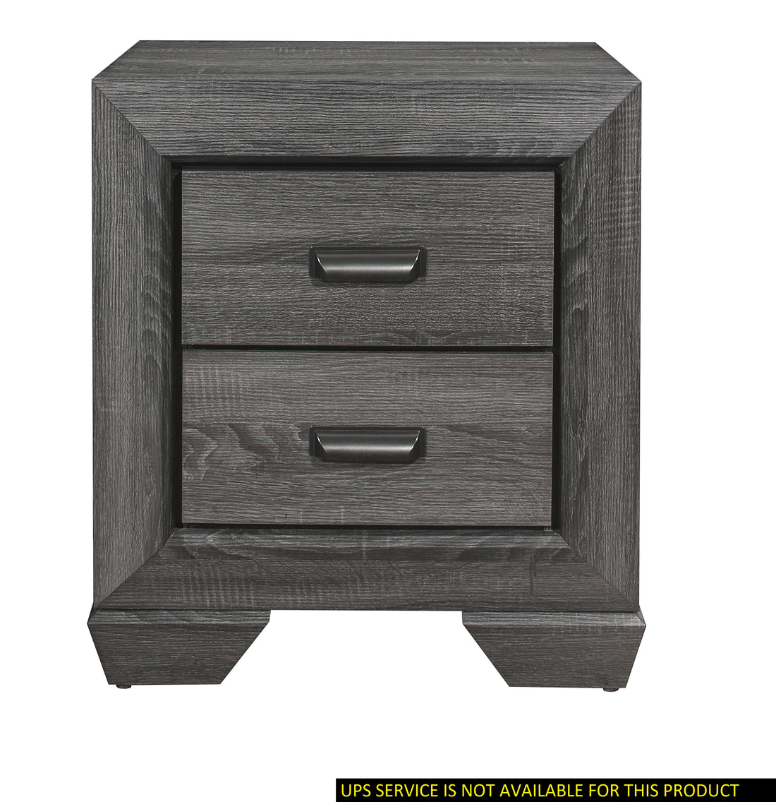 Gray Finish 1Pc Nightstand Of 2X Drawers Wooden Bedroom Furniture Contemporary Design Rustic Aesthetic Gray 2 Drawers Wood