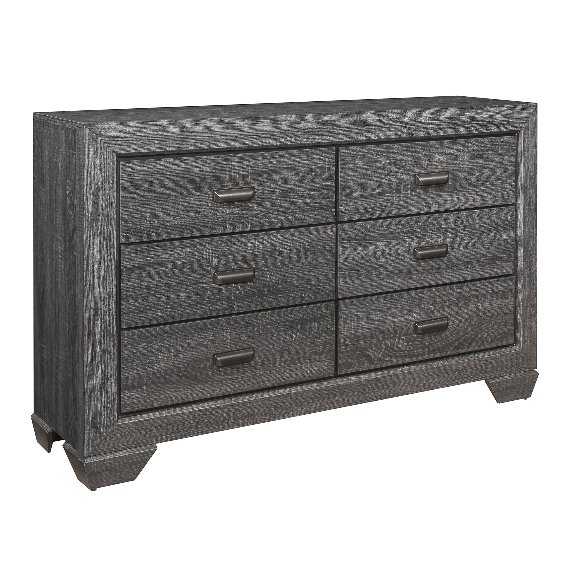 Wooden Bedroom Furniture Gray Finish 1Pc Dresser Of 6X Drawers Contemporary Design Rustic Aesthetic Gray 6 Wood