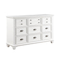 White Finish 1Pc Dresser Of 9X Drawers Traditional Framing Wooden Bedroom Furniture White Wood