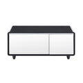 Modern Smart Coffee Table With Built In Fridge, Outlet Protection,Wireless Charging, Mechanical Temperature Control, Power Socket, Usb Interface And Ice Water Interface, White White Built In Outlets Or Usb Primary Living Space Luxury,Modern Freestanding
