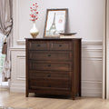 Solid Wood Spray Painted Drawer Dresser Bar,Buffet Tableware Cabinet Lockers Buffet Server Console Table Lockers, Retro Round Handle, Applicable To The Dining Room, Living Room,Kitchen Corridor,Auburn 5 Or More Drawers Auburn Brown Primary Living Space