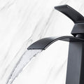 Waterfall Spout Bathroom Faucet,Single Handle Bathroom Vanity Sink Faucet Matte Black Stainless Steel