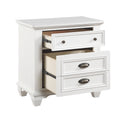 White Finish Two Drawers Nightstand 1Pc Traditional Framing Wooden Bedroom Furniture White 2 Drawers Wood