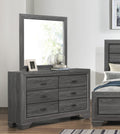 Wooden Bedroom Furniture Gray Finish 1Pc Dresser Of 6X Drawers Contemporary Design Rustic Aesthetic Gray 6 Wood