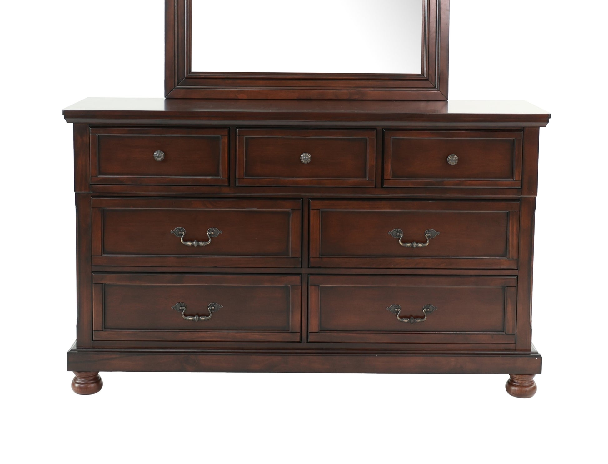 Dresser In Antique Cherry Dark Brown Wood