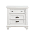 White Finish Two Drawers Nightstand 1Pc Traditional Framing Wooden Bedroom Furniture White 2 Drawers Wood