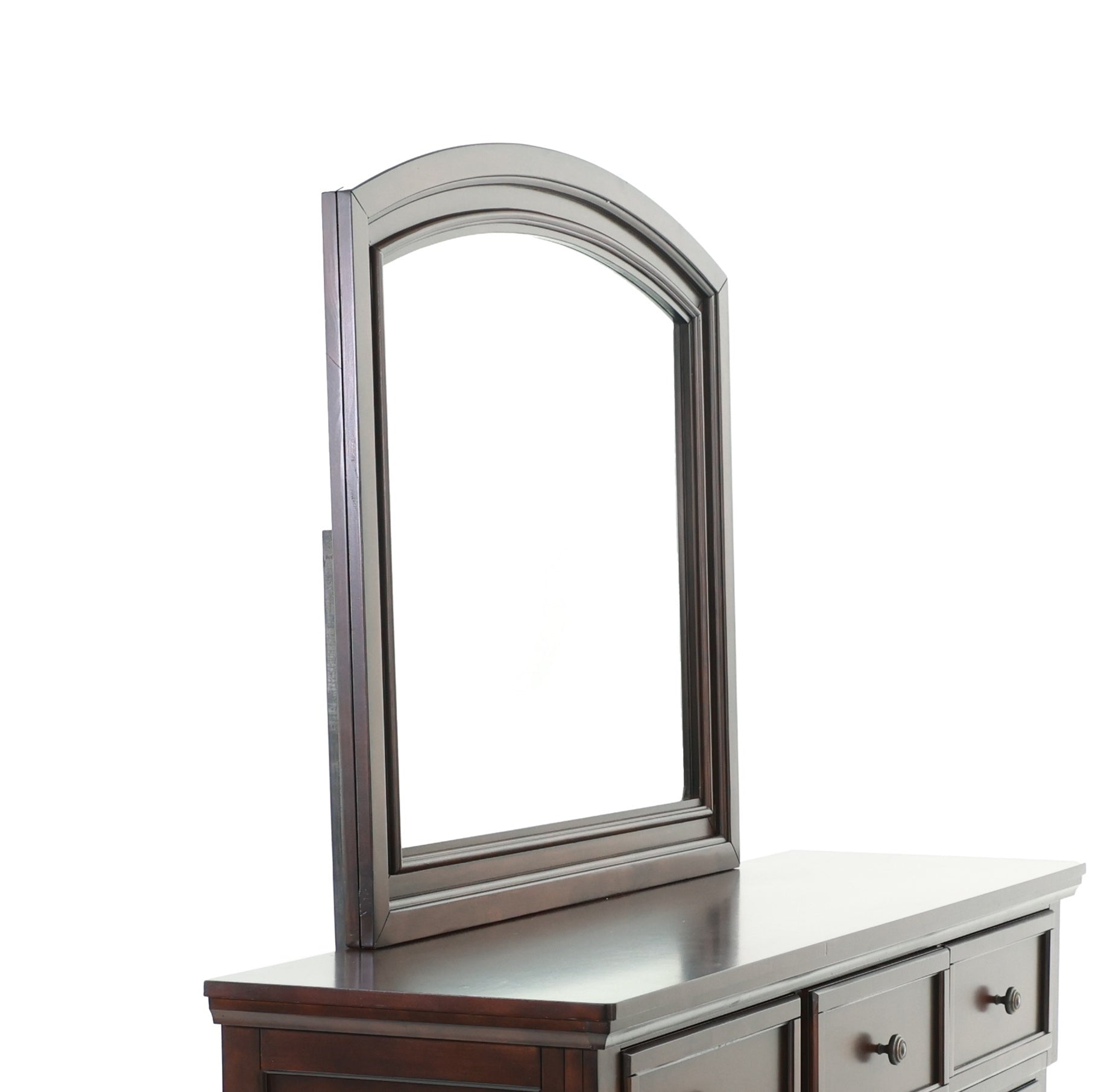 Mirror In Antique Cherry Dark Brown Wood
