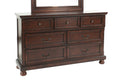 Dresser In Antique Cherry Dark Brown Wood