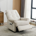 Reclining Chair 270 Degree Swivel Recliner Chairs With Usb Port, Side Pocket And Touch Sensitive Lamp For Living Room, Bedroom, Cream Cream Linen