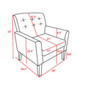 Fabric Accent Chair For Living Room, Bedroom Button Tufted Upholstered Comfy Reading Accent Chairs Sofa Blue Blue Brown Primary Living Space American Design Foam Fabric