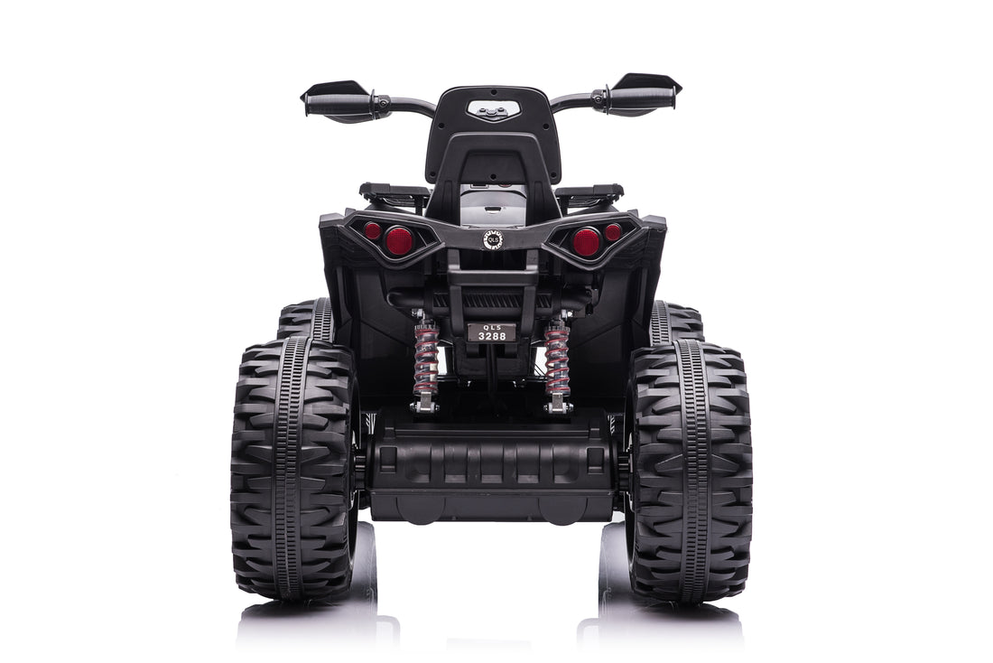 24V Double Drive Children Utv With 200W*2 12V7Ah*2 Usb Mp3 Bluetooth Four Wheel Absorber Music And Light Two Doors Can Open Power Display 2.4G R C Light Control Switch Matte Black Abs