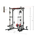 Power Cage With Lat Pulldown And Weight Storage Rack Optional Weight Bench, 1400 Lb Capacity Power Rack For Home And Garage Gyms, Multiple Accessory Squat Racks For Full Body Workouts Orange Steel