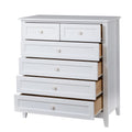 Solid Wood Spray Painted Drawer Dresser Bar,Buffet Tableware Cabinet Lockers Buffet Server Console Table Lockers, Retro Round Handle, Applicable To The Dining Room, Living Room,Kitchen Corridor,White 5 Or More Drawers White White Primary Living Space