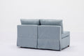 2 Seat Module Sectional Sofa Couch,Seat Cushion And Back Cushion Removable And Washable,Linen Fabric Cover,Light Blue Light Blue Wood Primary Living Space Medium Soft Foam Linen 2 Seat