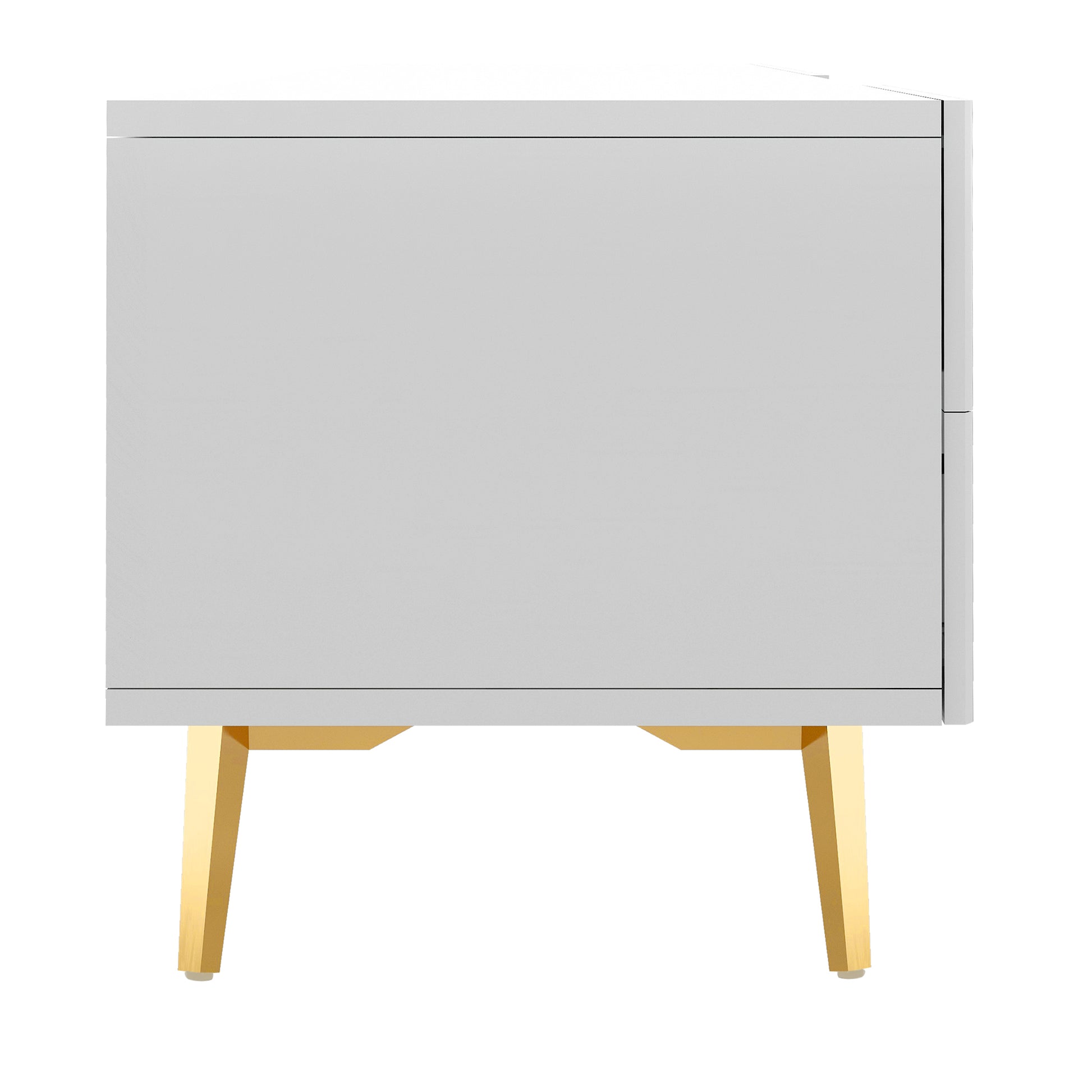 Modern Tv Stand With 5 Champagne Legs Durable, Stylish, Spacious, Versatile Storage Tvs Up To 77" White White Mdf