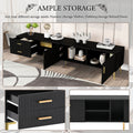 Modern Tv Stand With 5 Champagne Legs Durable, Stylish, Spacious, Versatile Storage Tvs Up To 77