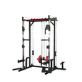 Power Cage With Lat Pulldown And Weight Storage Rack Optional Weight Bench, 1400 Lb Capacity Power Rack For Home And Garage Gyms, Multiple Accessory Squat Racks For Full Body Workouts Orange Steel