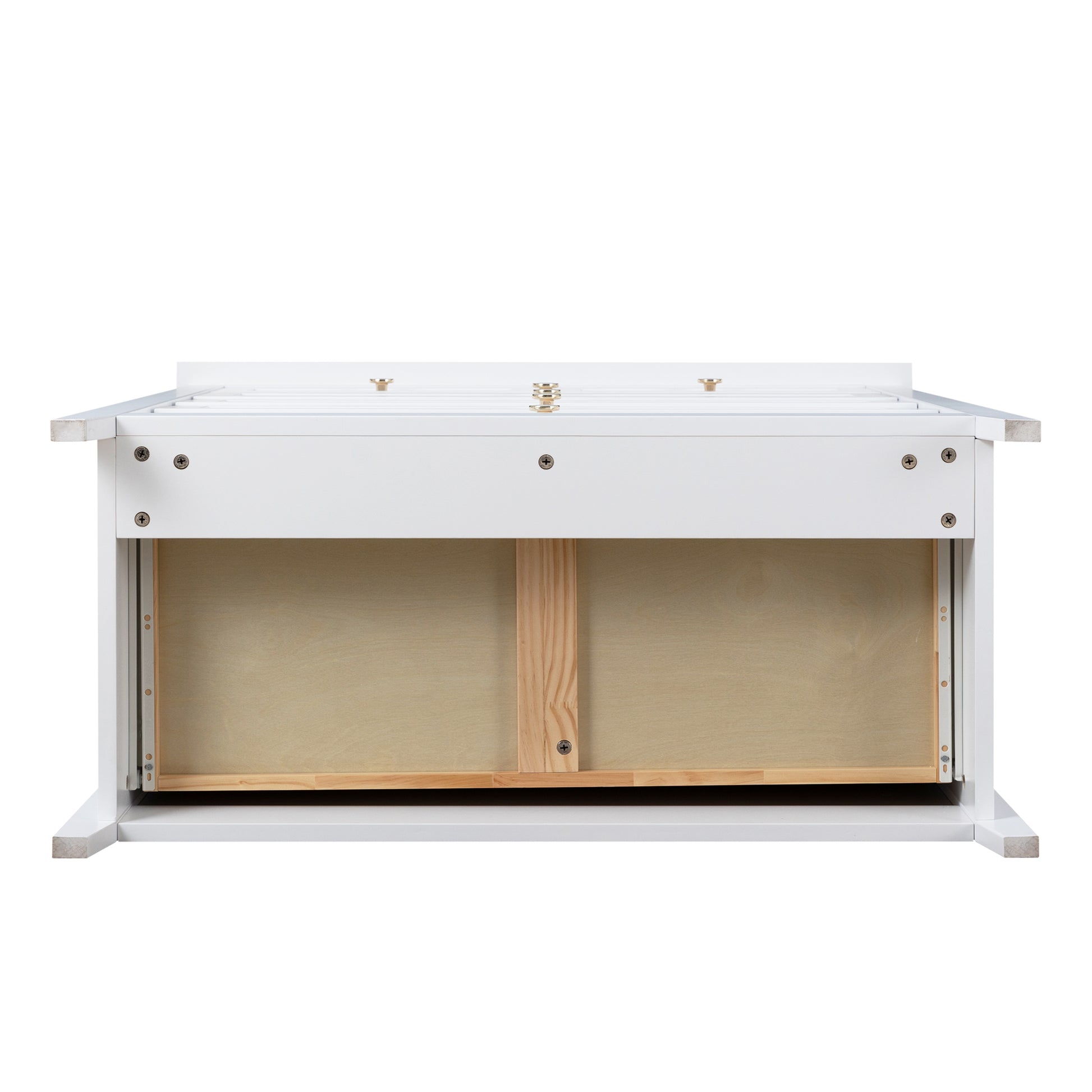 Solid Wood Spray Painted Drawer Dresser Bar,Buffet Tableware Cabinet Lockers Buffet Server Console Table Lockers, Retro Round Handle, Applicable To The Dining Room, Living Room,Kitchen Corridor,White 5 Or More Drawers White White Primary Living Space