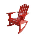 Reclining Wooden Outdoor Rocking Adirondack Chair, Red Red Solid Wood