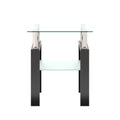 1 Piece Modern Tempered Glass Tea Table Coffee Table End Table, Square Table For Living Room, Transparent Black Transparent Tempered Glass