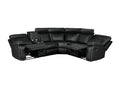 Home Theater Seating Manual Recliner With Cup Holder, Hide Away Storage Pu Reclining Sofa For Living Room, Home Theater, Black Black Foam Pu 5 Seat