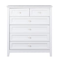 Solid Wood Spray Painted Drawer Dresser Bar,Buffet Tableware Cabinet Lockers Buffet Server Console Table Lockers, Retro Round Handle, Applicable To The Dining Room, Living Room,Kitchen Corridor,White 5 Or More Drawers White White Primary Living Space