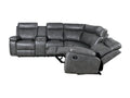 Home Theater Seating Manual Recliner With Cup Holder, Hide Away Storage Pu Reclining Sofa For Living Room, Home Theater, Gray Gray Foam Pu 5 Seat