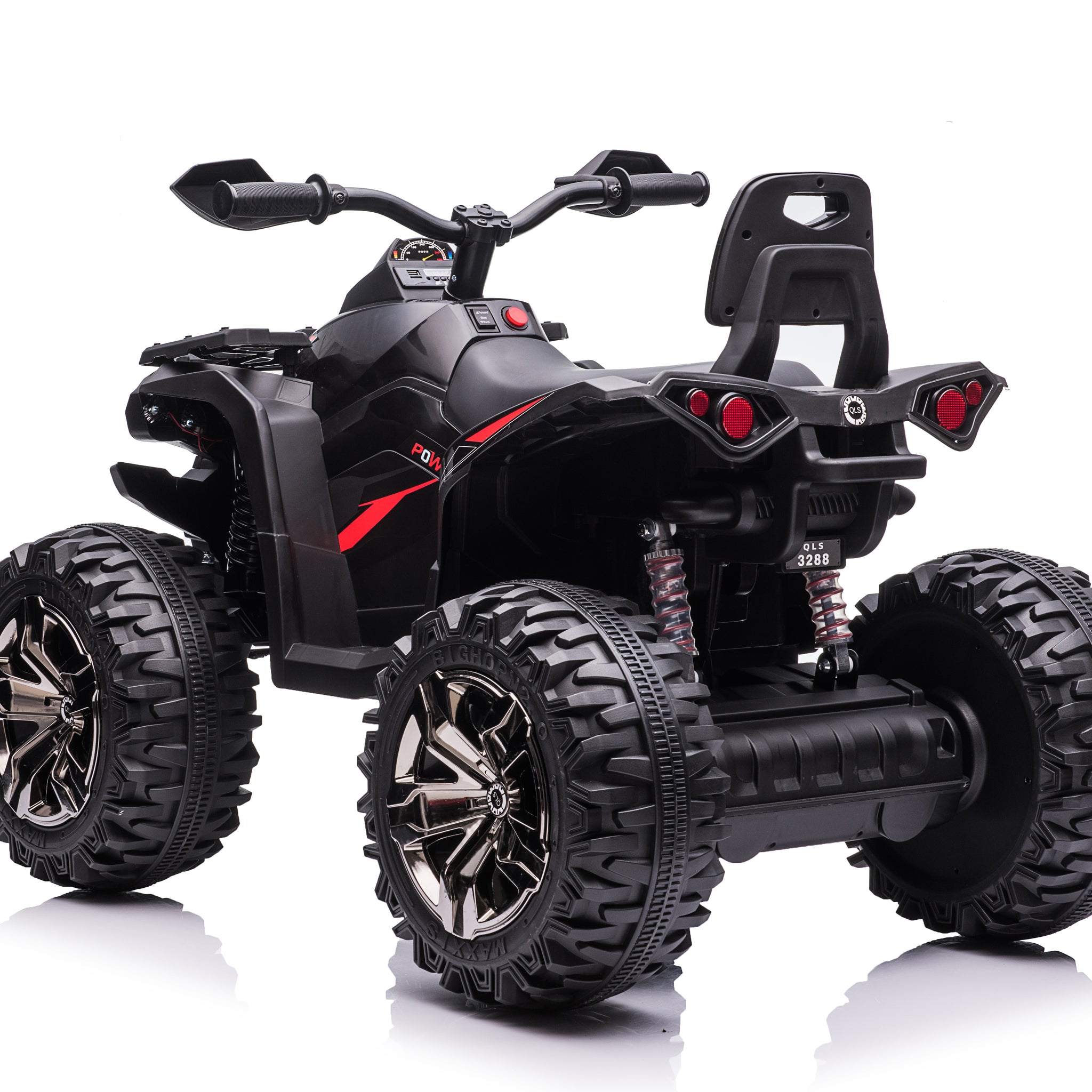 24V Double Drive Children Utv With 200W*2 12V7Ah*2 Usb Mp3 Bluetooth Four Wheel Absorber Music And Light Two Doors Can Open Power Display 2.4G R C Light Control Switch Matte Black Abs