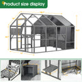 Luxury Cat Cage Outdoor Wooden Catio Enclosure Patio Large Cat Run House For Multiple Pets Walk In Kitten Kennel With Bouncy Bridge, Platforms, Small Houses, Seating And Sunshine Panel 108.7'', Gray Gray Metal & Wood