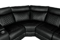 Home Theater Seating Manual Recliner With Cup Holder, Hide Away Storage Pu Reclining Sofa For Living Room, Home Theater, Black Black Foam Pu 5 Seat