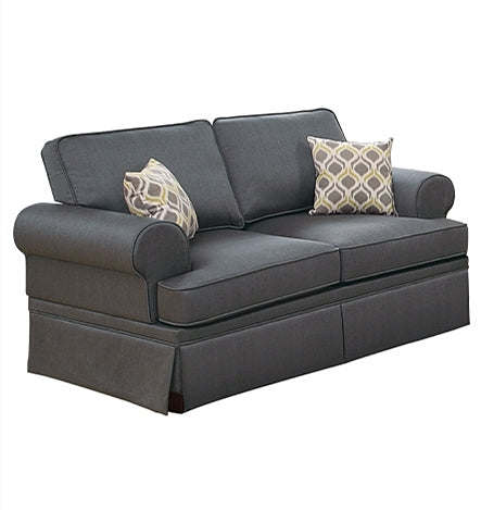 2 Pcs Sofa In Charcoal Gray Gray Fabric