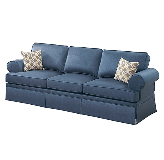 2 Pcs Sofa Set In Blue Blue Fabric