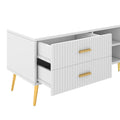 Modern Tv Stand With 5 Champagne Legs Durable, Stylish, Spacious, Versatile Storage Tvs Up To 77