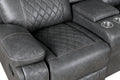 Home Theater Seating Manual Recliner With Cup Holder, Hide Away Storage Pu Reclining Sofa For Living Room, Home Theater, Gray Gray Foam Pu 5 Seat