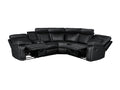 Home Theater Seating Manual Recliner With Cup Holder, Hide Away Storage Pu Reclining Sofa For Living Room, Home Theater, Black Black Foam Pu 5 Seat