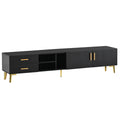 Modern Tv Stand With 5 Champagne Legs Durable, Stylish, Spacious, Versatile Storage Tvs Up To 77