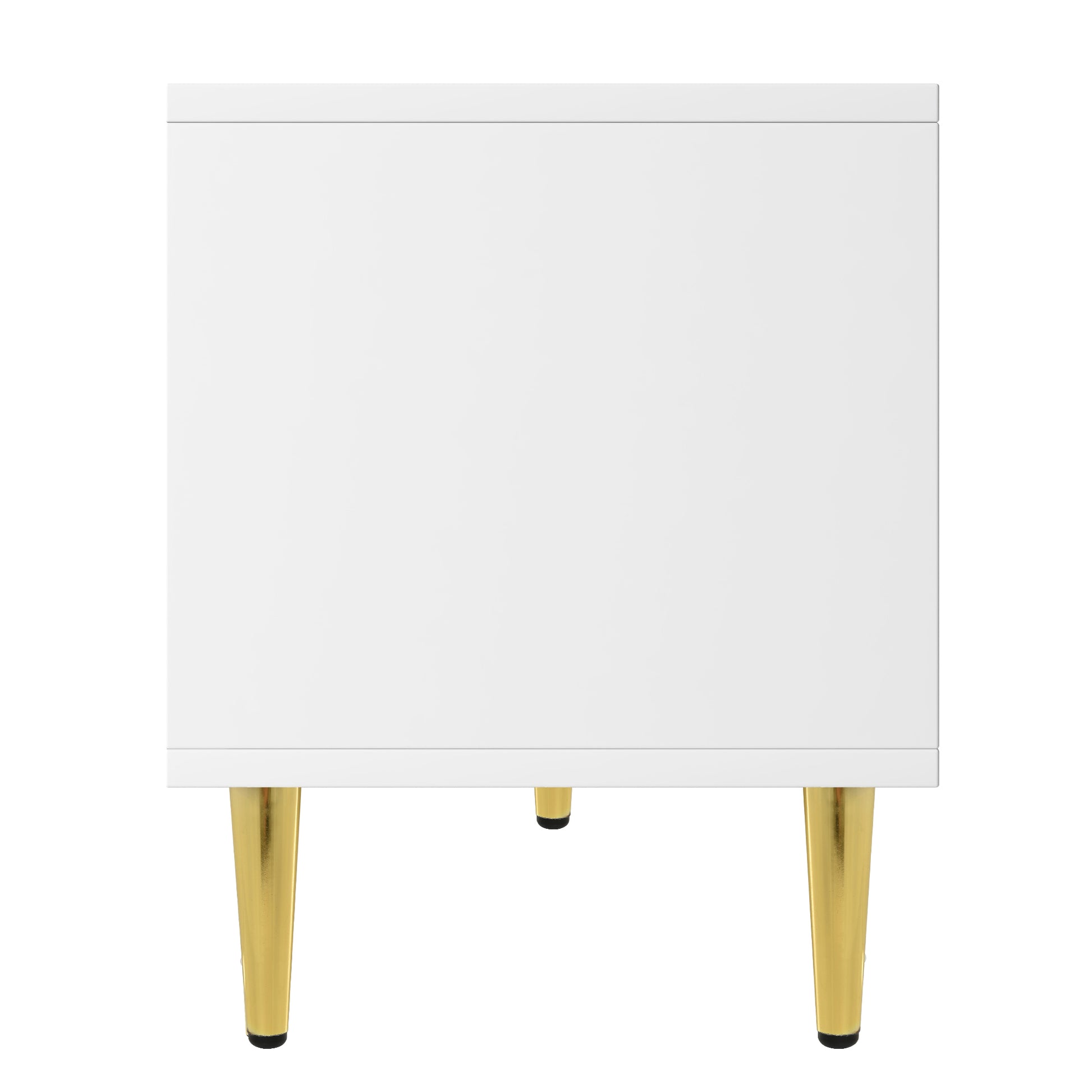 Modern Tv Stand With 5 Champagne Legs Durable, Stylish And Spacious, Tvs Up To 75'' White Mdf