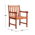 Aina Tropical Reddish Brown Wood Patio Armchair Natural Wood Wood Eucalyptus