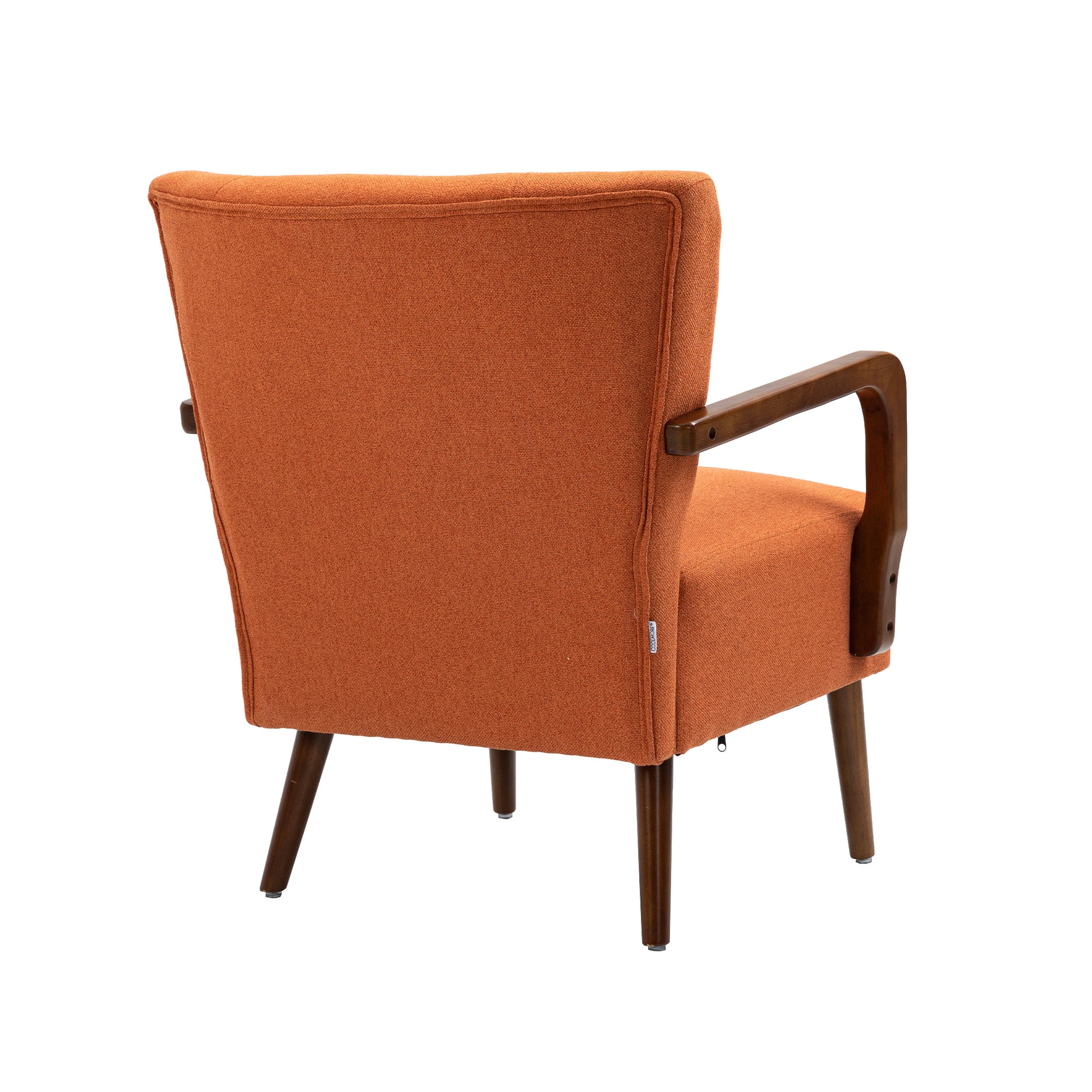 Coolmore Wood Frame Armchair, Modern Accent Chair Lounge Chair For Living Room Orange Linen
