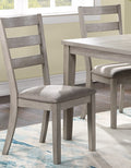 Classic Stylish Natural Finish 5Pc Dining Set Kitchen Dinette Wooden Top Table And Chairs Cushions Seats Ladder Back Chair Dining Room Gray Wood Dining Room Rectangular Dining Table With Chair Upholstered Chair Wood Natural Ladder Back Seats 4 48 Inches