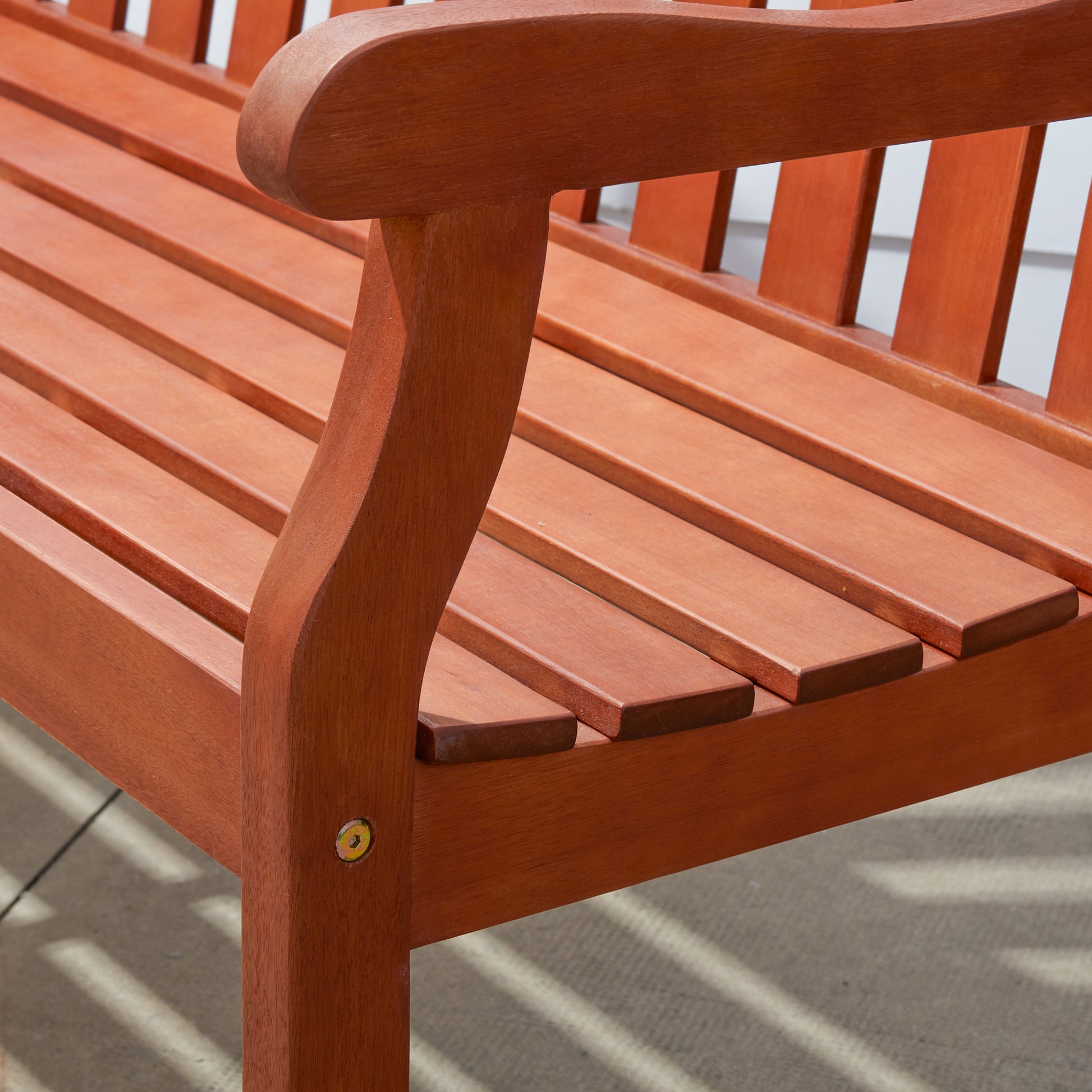 Emilio Reddish Brown Tropical Wood Patio Armchair Natural Wood Wood Eucalyptus