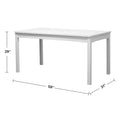 Caladesi White Rectangular Farmhouse Wood Patio Dining Table For 6 Seaters White Wood Acacia Wood